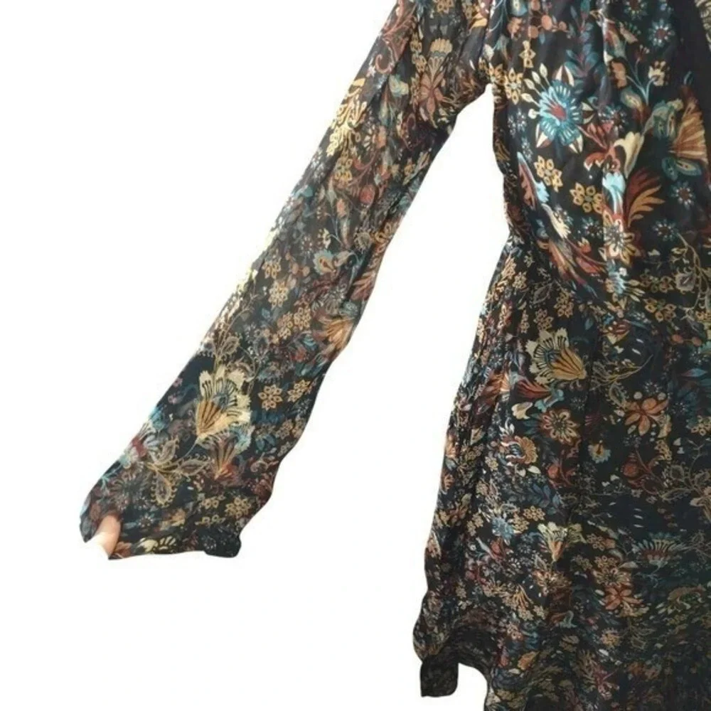 Elena Baldi Womens‎ XS Black Multicolor Dress Fairy Grunge Artsy Unique Elegant